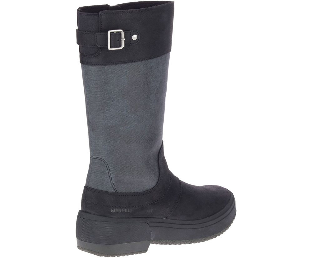 Botas Senhora - Merrell Haven Tall Buckle Waterproof - Pretas - EQY569180